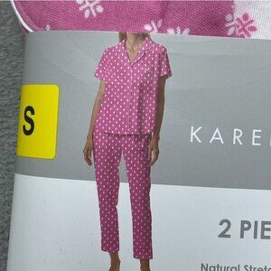 Karen Neuburger Womens Pink 2-Piece Pajama Set Cotton Blend S d0985